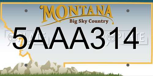 5AAA314 Montana License Plate