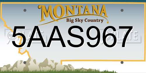 5AAS967 Montana License Plate