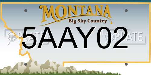 5AAY02 Montana License Plate