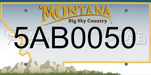 5AB0050 Montana License Plate