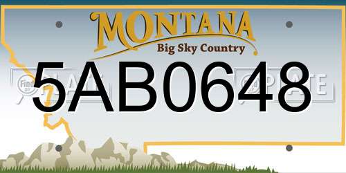 5AB0648 Montana License Plate