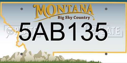 5AB135 Montana License Plate
