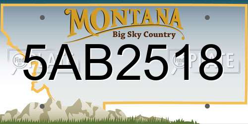 5AB2518 Montana License Plate