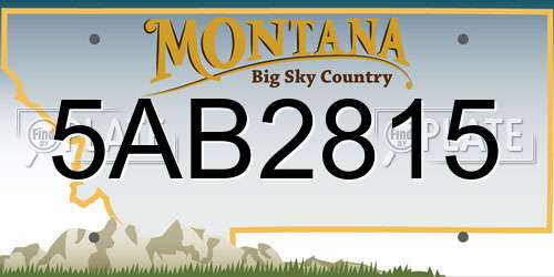 5AB2815 Montana License Plate