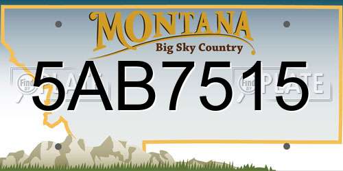 5AB7515 Montana License Plate