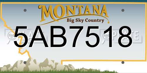 5AB7518 Montana License Plate