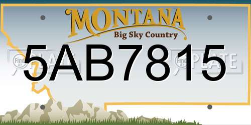 5AB7815 Montana License Plate