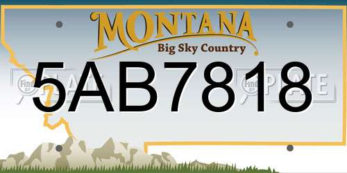 5AB7818 Montana License Plate