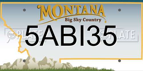 5ABI35 Montana License Plate