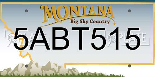 5ABT515 Montana License Plate