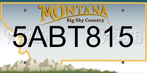 5ABT815 Montana License Plate