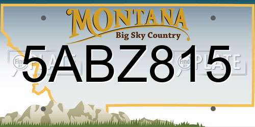 5ABZ815 Montana License Plate