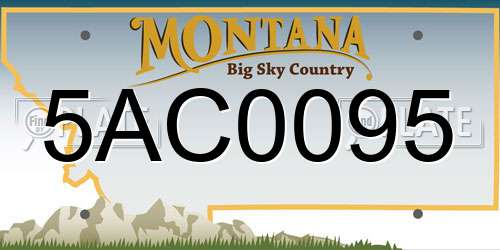 5AC0095 Montana License Plate