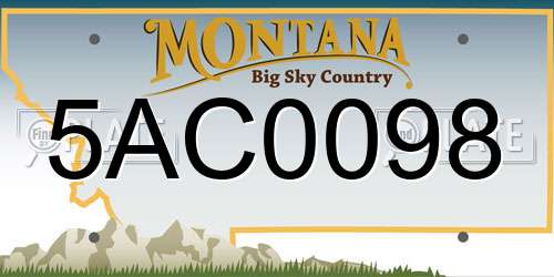 5AC0098 Montana License Plate