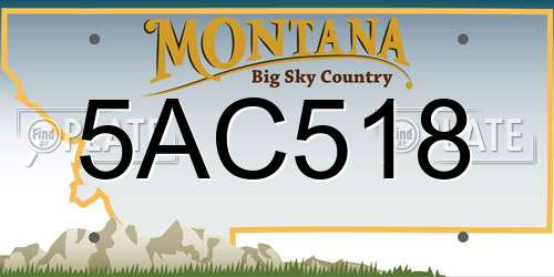 5AC518 Montana License Plate