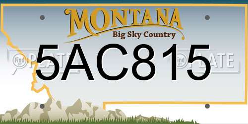 5AC815 Montana License Plate