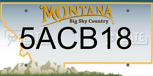 5ACB18 Montana License Plate