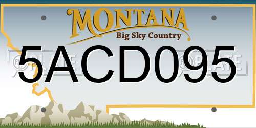 5ACD095 Montana License Plate