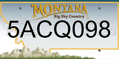 5ACQ098 Montana License Plate