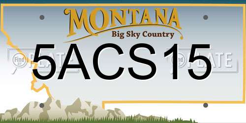 5ACS15 Montana License Plate