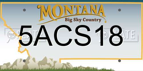 5ACS18 Montana License Plate