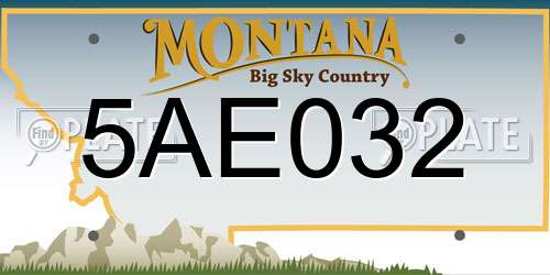 5AE032 Montana License Plate