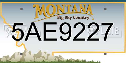 5AE9227 Montana License Plate