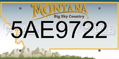 5AE9722 Montana License Plate