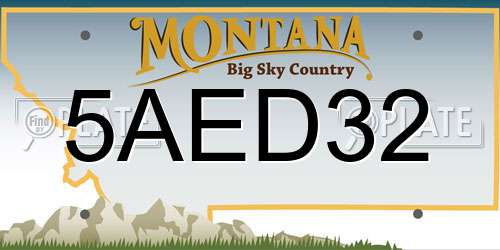 5AED32 Montana License Plate
