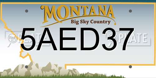 5AED37 Montana License Plate