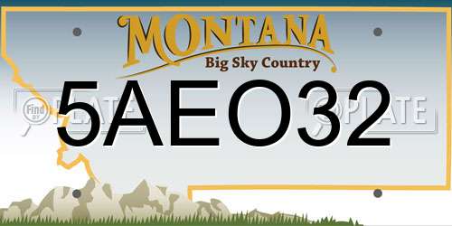 5AEO32 Montana License Plate