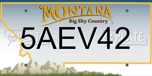 5AEV42 Montana License Plate