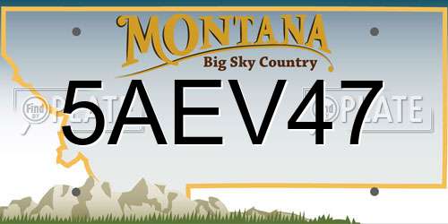 5AEV47 Montana License Plate