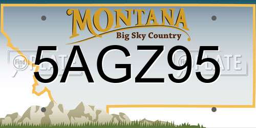 5AGZ95 Montana License Plate