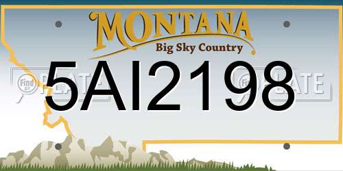 5AI2198 Montana License Plate