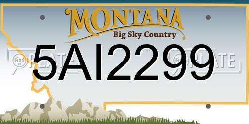5AI2299 Montana License Plate