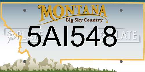 5AI548 Montana License Plate
