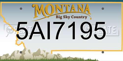 5AI7195 Montana License Plate