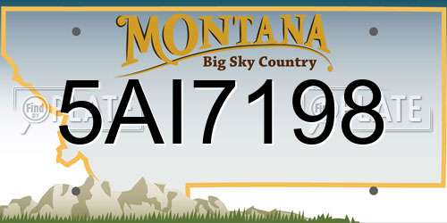 5AI7198 Montana License Plate