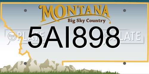 5AI898 Montana License Plate
