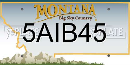 5AIB45 Montana License Plate