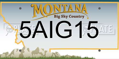 5AIG15 Montana License Plate