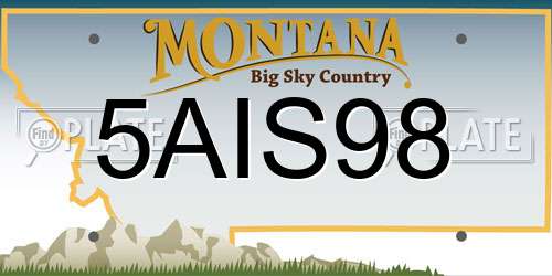 5AIS98 Montana License Plate
