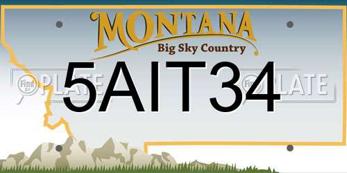 5AIT34 Montana License Plate