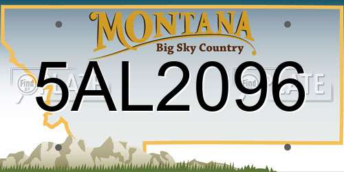 5AL2096 Montana License Plate