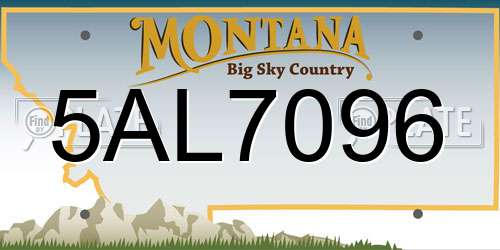 5AL7096 Montana License Plate