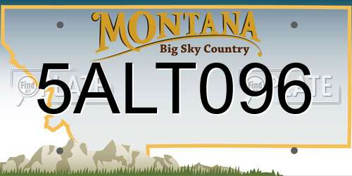 5ALT096 Montana License Plate