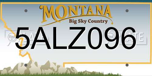 5ALZ096 Montana License Plate