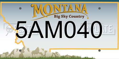 5AM040 Montana License Plate
