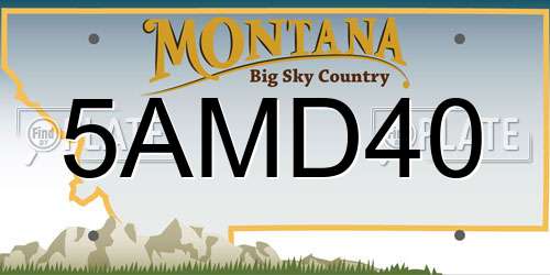 5AMD40 Montana License Plate